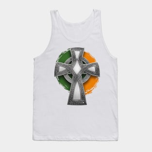 Irish Republican Celtic Cross & Tricolour Tank Top